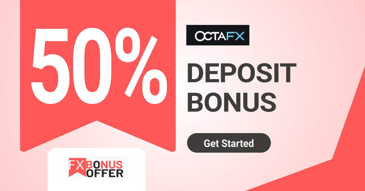 50% bonus on each deposit - OctaFX