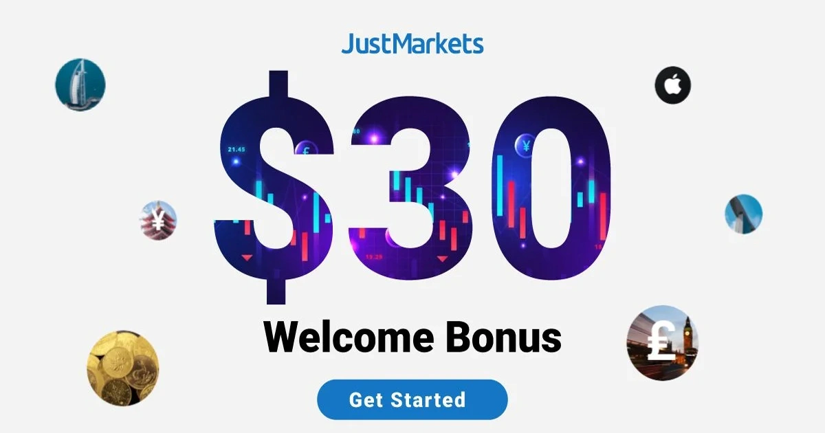 $30 Free Welcome Bonus for Asia JustMarkets Traders Join