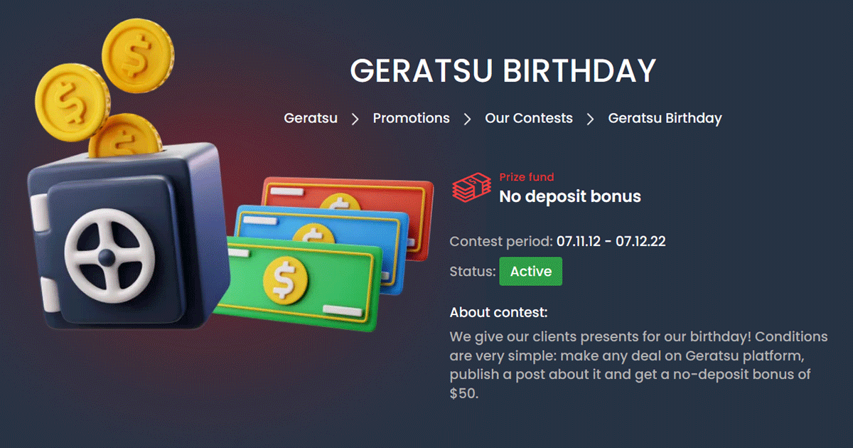 Geratsus $50 No Deposit Contest