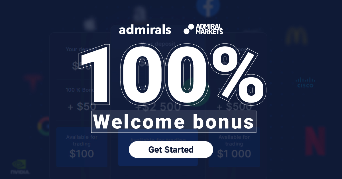 Get 100% Welcome Bonus from Admiralmarkets Today!