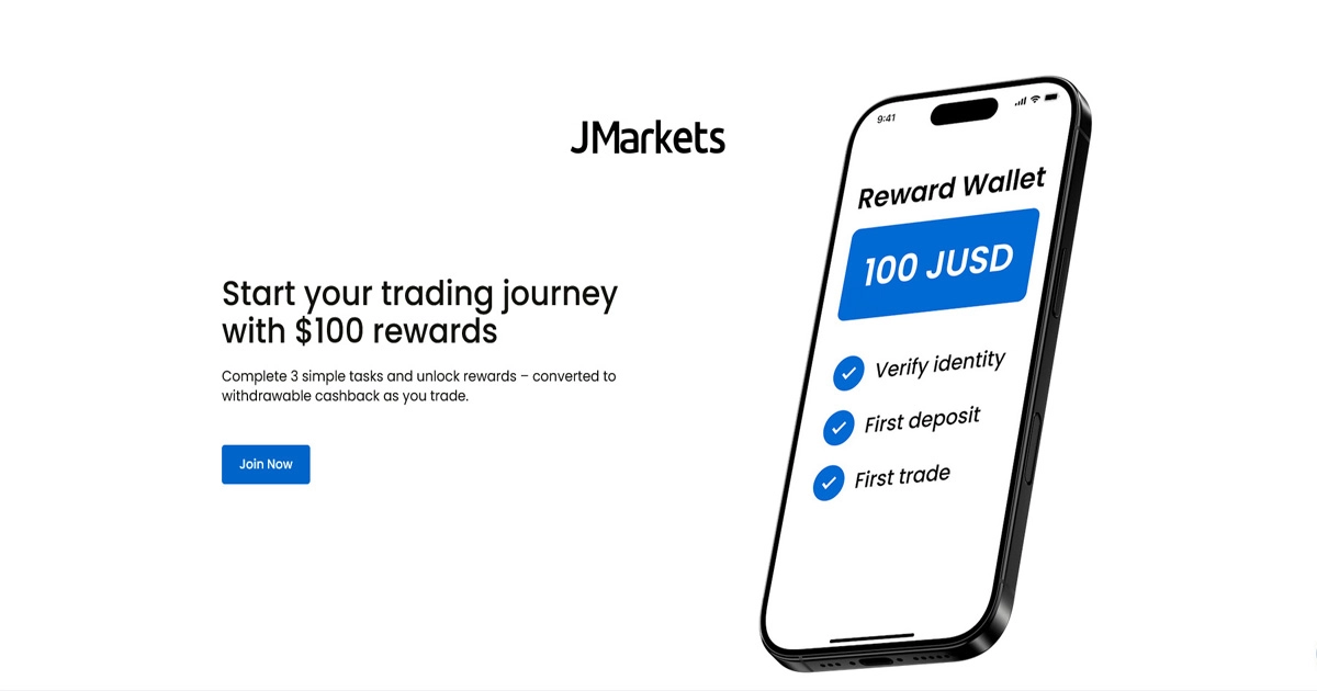 JMarkets is running a $100 Welcome Reward Promo