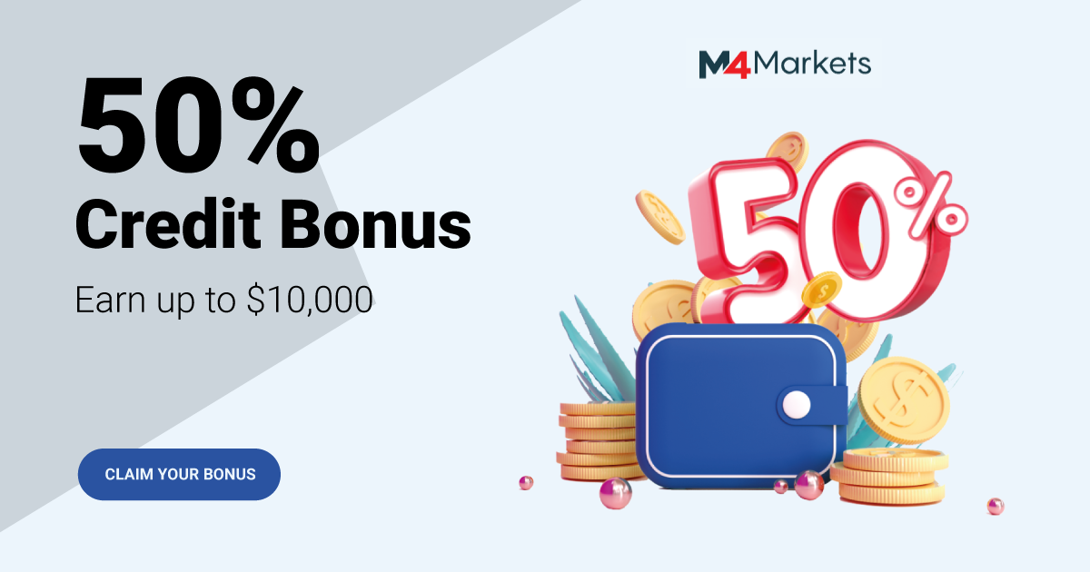 Claim a 50% credit bonus up to $10,000 - M4Markets