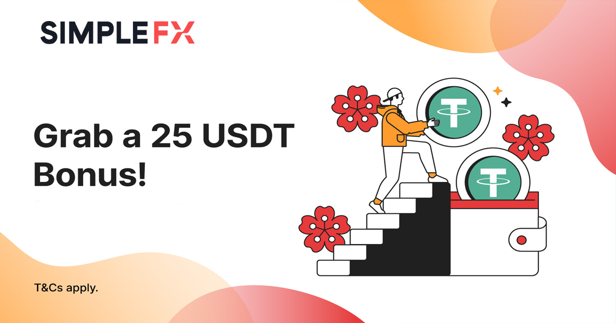 SimpleFX 25 USDT Free No Deposit Bonus gives new users