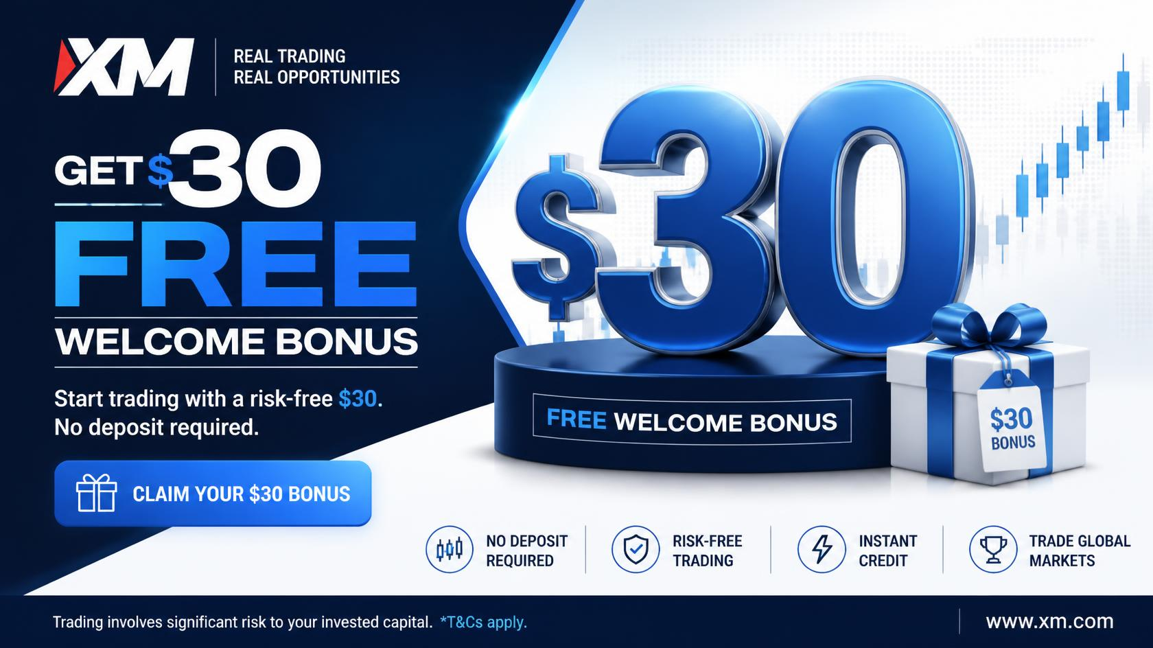 XM Offer $30 Forex Free Trading Bonus funds